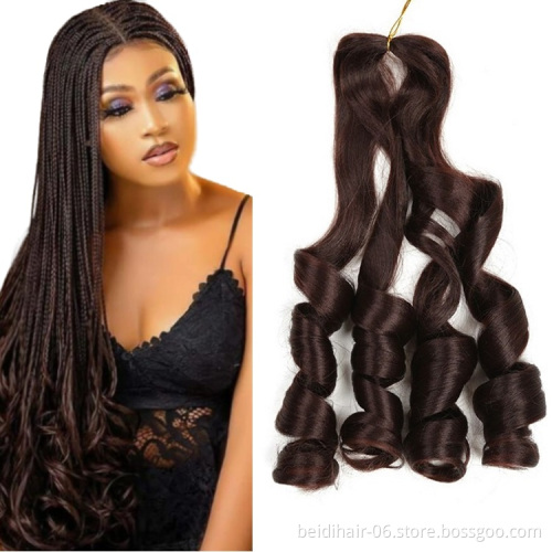 22inch Loose Wave Crochet Hair Braids Big Wave Wavy Crochet Synthetic Braiding Hair Pre-stretched Ponytail Extension